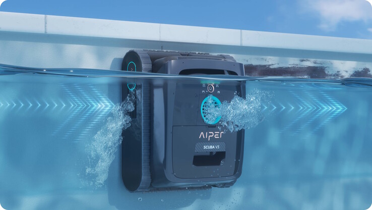 Die Reinigung der Wasserlinie ist möglich (Bildquelle: Aiper)