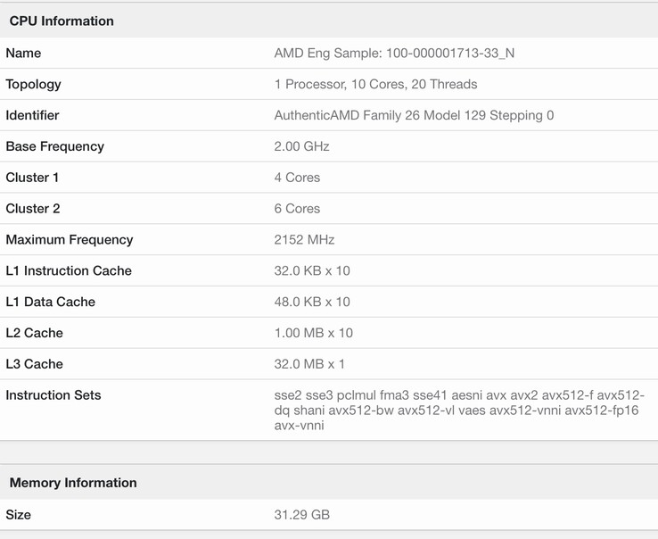 Der Geekbench 6 Eintrag