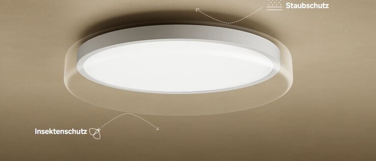 Insekten und auch Staub sollen nicht in die eigentliche Lampe gelangen können (Bildquelle: Xiaomi)