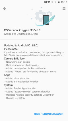 OnePlus 5: Update auf OxygenOS 5.0.1 (Android 8.0 Oreo)