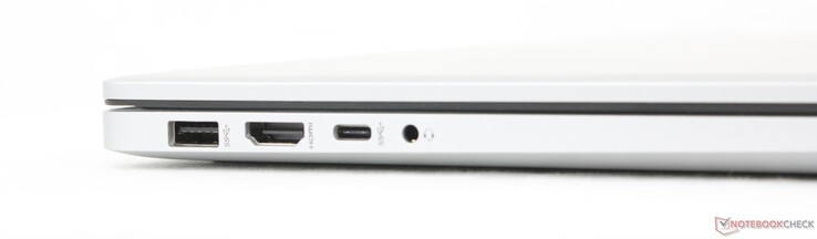 Links: USB-A (5 Gbit/s), HDMI 1.4b, USB-C (10 Gbit/s) mit DisplayPort 1.4 + Power Delivery 3.1, 3,5-mm-Kopfhörer