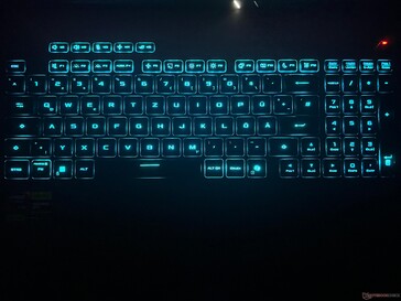 Tastaturbeleuchtung (hier beispielhaft in Blau)