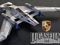 Porsche und Lucasfilm bauen Star Wars Tri-Wing S-91x Pegasus Starfighter Raumschiff.