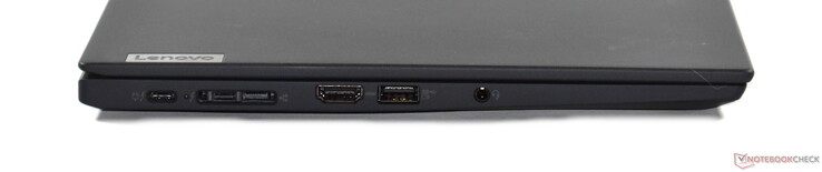links: 2x Thunderbolt 4, miniEthernet/Dockingport, HDMI 2.0, USB A 3.2 Gen 1, 3.5mm Audio