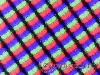 Durch die matte Schicht wirken die Subpixel leicht verschwommen