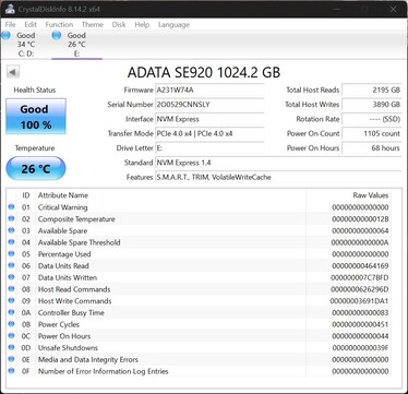 ADATA SE920 arbeitet mit PCIe 4.0 x4