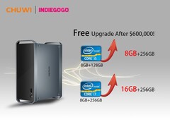 Chuwi vergibt RAM und SSD-Speicher als Stretch-Goal der HiGame-Indiegogo-Kampagne.