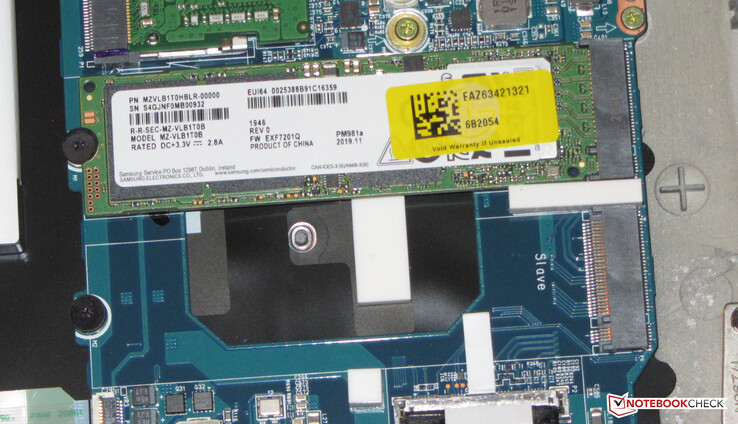 Eine NVMe-SSD dient als Systemlaufwerk. Eine zweite SSD könnte eingesetzt werden.