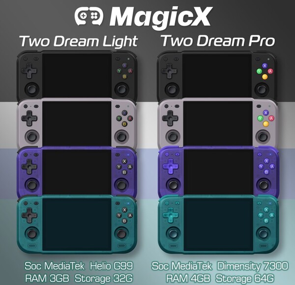Der MagicX Two Dream Light und der Two Dream Pro werden jeweils in vier Farben erhältlich sein