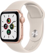 Apple Watch SE (GPS, 40mm) Aluminiumgehäuse Gold, Sportarmband Sternenlicht (Bilder: Amazon)