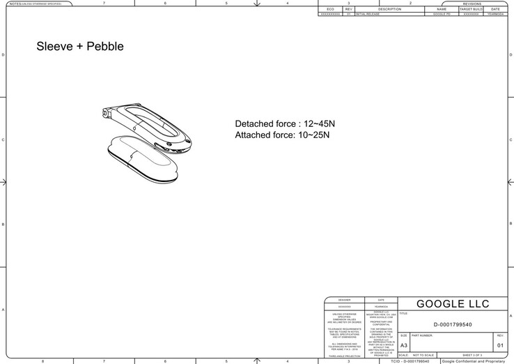 Google Fitbit Air 2D CAD Design