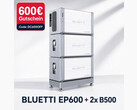 Energiespeichersystem Bluetti EP600 mit zwei Batteriemodulen B500 (9,9 kWh) und 6-kW-Hybridwechselrichter