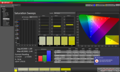 Sättigungs-Sweeps vor der Kalibrierung (sRGB)