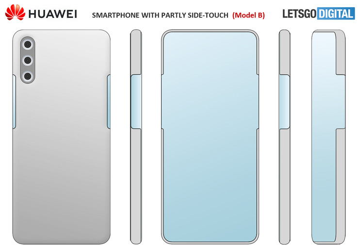 Laut dem Patent würde Huawei die physischen Knöpfe durch virtuelle Buttons ersetzen. (Bild: LetsGoDigital)