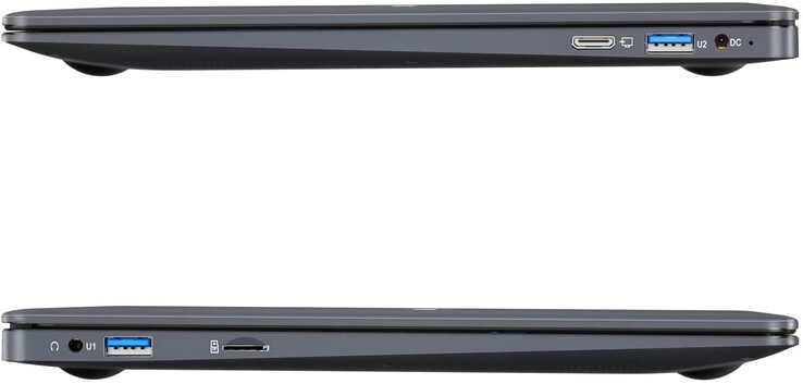 Anschlüsse Jumper EZbook X3: Mini HDMI, USB 3.1 2x, Kopfhörer, Kartenleser