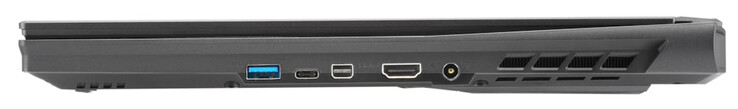 Rechte Seite: USB 3.2 Gen 1 (Typ A), Thunderbolt 4 (Typ C; Displayport, Power Delivery), Mini Displayport 1.4, HDMI 2.1, Netzanschluss