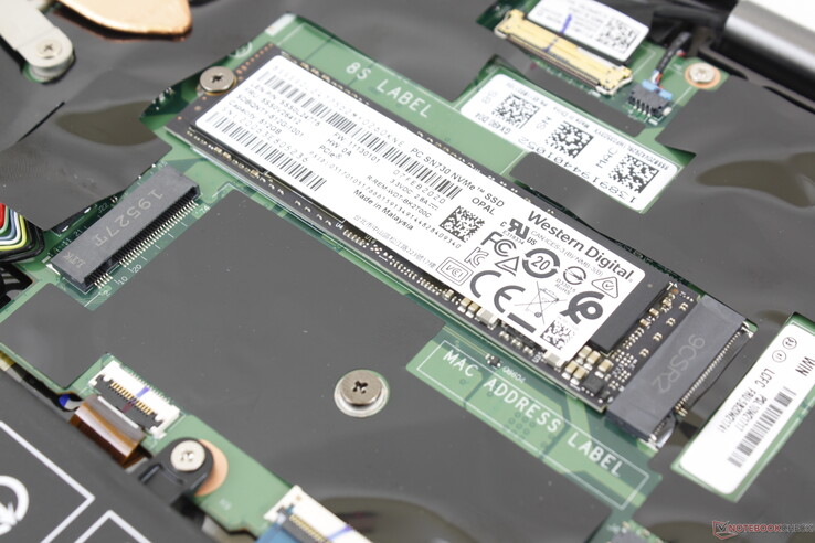 Einzelner M.2-2280-Schacht neben dem leeren M.2-2242-Schacht, der für das optionale WAN-Modul vorgesehen ist