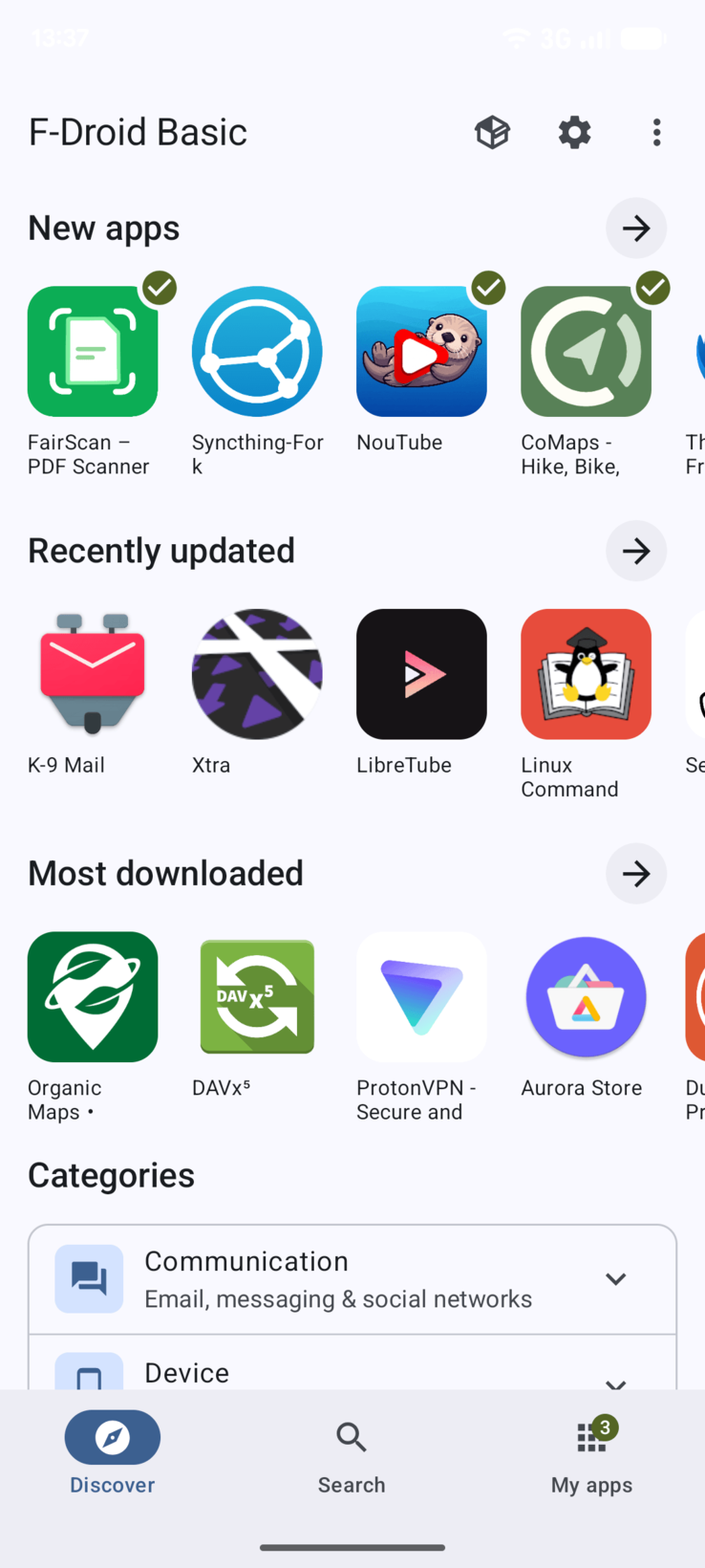 Das neue F-Droid Interface