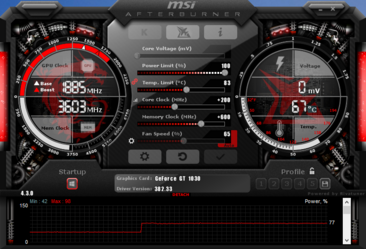 MSI Afterburner mit Overclocking-Taktraten