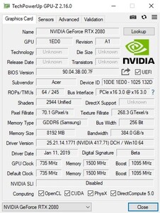 RTX 2080 Max-Q 80 Watt TDP (Acer Triton 500)