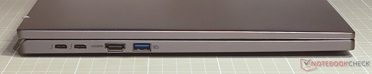 2 x USB-C mit Thunderbolt 4, PowerDelivery und Displayport; HDMI; USB 3.2