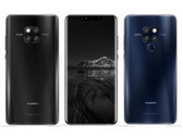 Huawei Mate 20 und Mate 20 Pro sind hier in Konzeptbildern zu sehen.