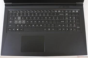 Tastaturlayout und Schriftart sind anders als bei der kleineren RP-15. Einzonige RGB-Hintergrundbeleuchtung ist verfügbar, und alle Symbole sind beleuchtet