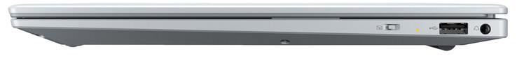 Rechte Seite: Ein-/Ausschalter Webcam/Mikrofone, USB 2.0 (Typ A), Audiokombo