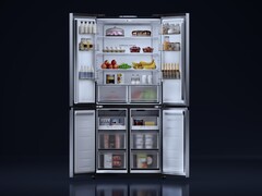 So könnte es in der Kühl-/Gefrierkombination aussehen, sie bietet viel Platz für Lebensmittel aller Art. (Bildquelle: Xiaomi)