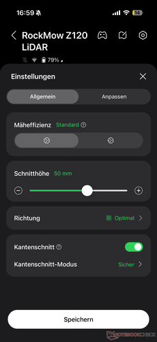 Mäheinstellungen