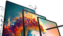 Erstmals wasserdicht, wie das Marketing-Sujet von Samsung nahelegt: Die Ende Juni startende Galaxy Tab S9-Familie im ersten offiziellen Pressebild. (Bild via SnoopyTech)