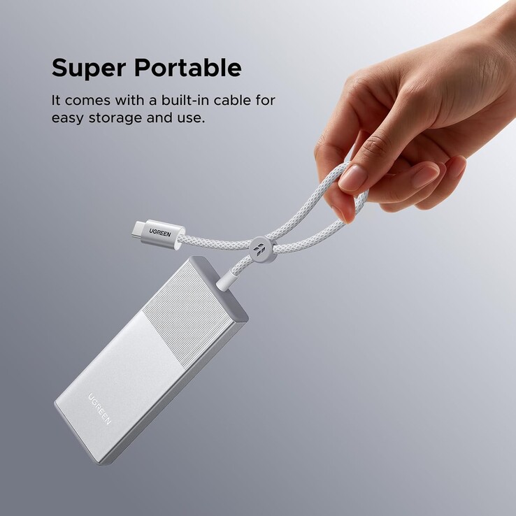 Das integrierte USB-C-Kabel