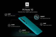 Das Xiaomi Mi Note 10 aka Mi CC9 Pro wird mit potenter 108 Megapixel Penta-Cam starten und sonst einiges zu bieten haben.
