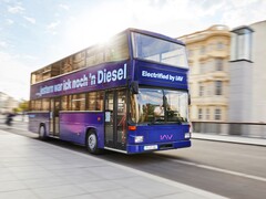 …jestern war ick noch'n Diesel. Ein MAN SD 202 als elektrifizierte Version. (Bild: IAV)