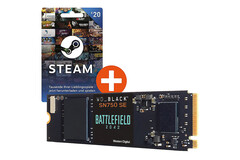 CyberPort verkauft die "WD_BLACK SN750 SE NVMe SSD 1TB Battlefield™ 2042 Edition inkl. 20€ Steamguthaben" aktuell für nur 111 Euro. (Bild: CyberPort)