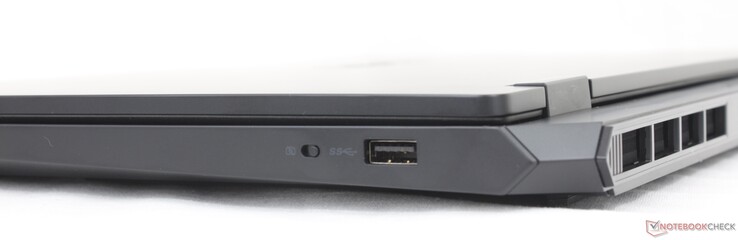 Rechts: Camera kill switch, USB-A (5 Gbit/s)