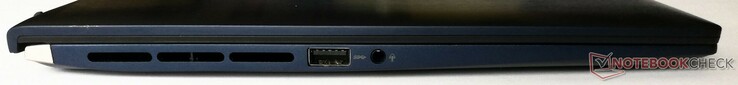 Linke Seite: Lüfterauslass, 1x USB 3.1 Gen1, kombinierter Audioanschluss