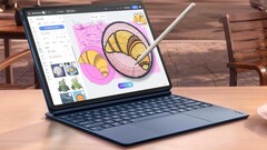 Ein Blick auf das neue Tablet, hier in Vollausstattung mit Tastatur und Stylus.