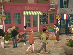 Parafolk erkunden einen Stadtplatz in der Early-Access-Version von Paralives