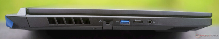 Links: Gigabit-RJ45, USB-A 3.1, microSD-Kartenleser, Klinke