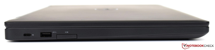 Linke Seite: DisplayPort über USB Typ C, USB 3.1 Gen 1, Speicherkartenleser