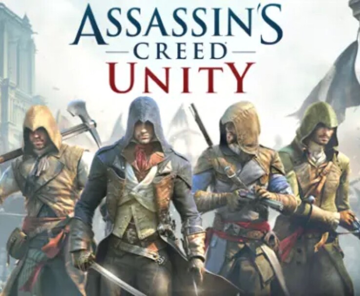 Offizielle Assassin's Creed Unity-Grafik, die Arno Dorian mit anderen Assassinen zeigt.