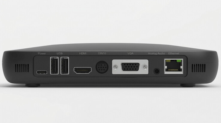 Die reguläre SuperStation One bietet neben HDMI mehrere dedizierte analoge Videoausgänge, darunter VGA und DIN10, die beim 200-Dollar-Lite-Prototyp fehlen.