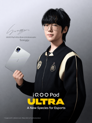 iQOO präsentiert das Pad Ultra zusammen mit seinem auf E-Sport ausgerichteten Markenbotschafter.