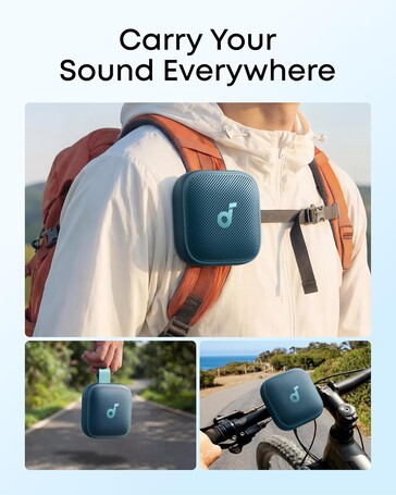 Die Soundcore Boom Go 3i kann auch an Rucksack oder Fahrrad geklemmt werden
