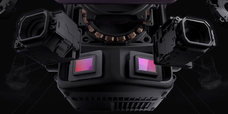Es sind zwei Kamera-Sensoren vorhanden - zusätzlich zum LiDAR-Modul (Bildquelle: DJI)