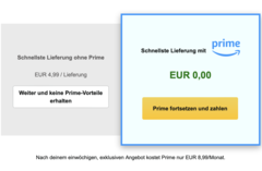 Amazon versucht zu Prime zu locken.