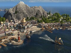 Eine Stadt auf einer Insel in Anno 1800