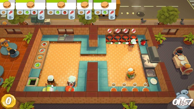 Szene aus dem Spiel Overcooked 1