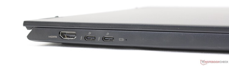 Links: HDMI 2.1, 2x USB-C mit Thunderbolt 4 + DisplayPort + Stromversorgung